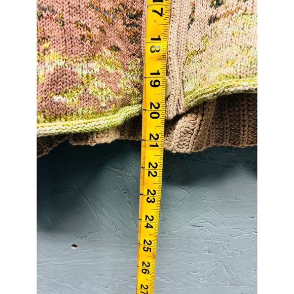 Anthropologie Cardigan Sweater Women's Medium Floral Camo Knit Button Front Flaw - Picture 9 of 12